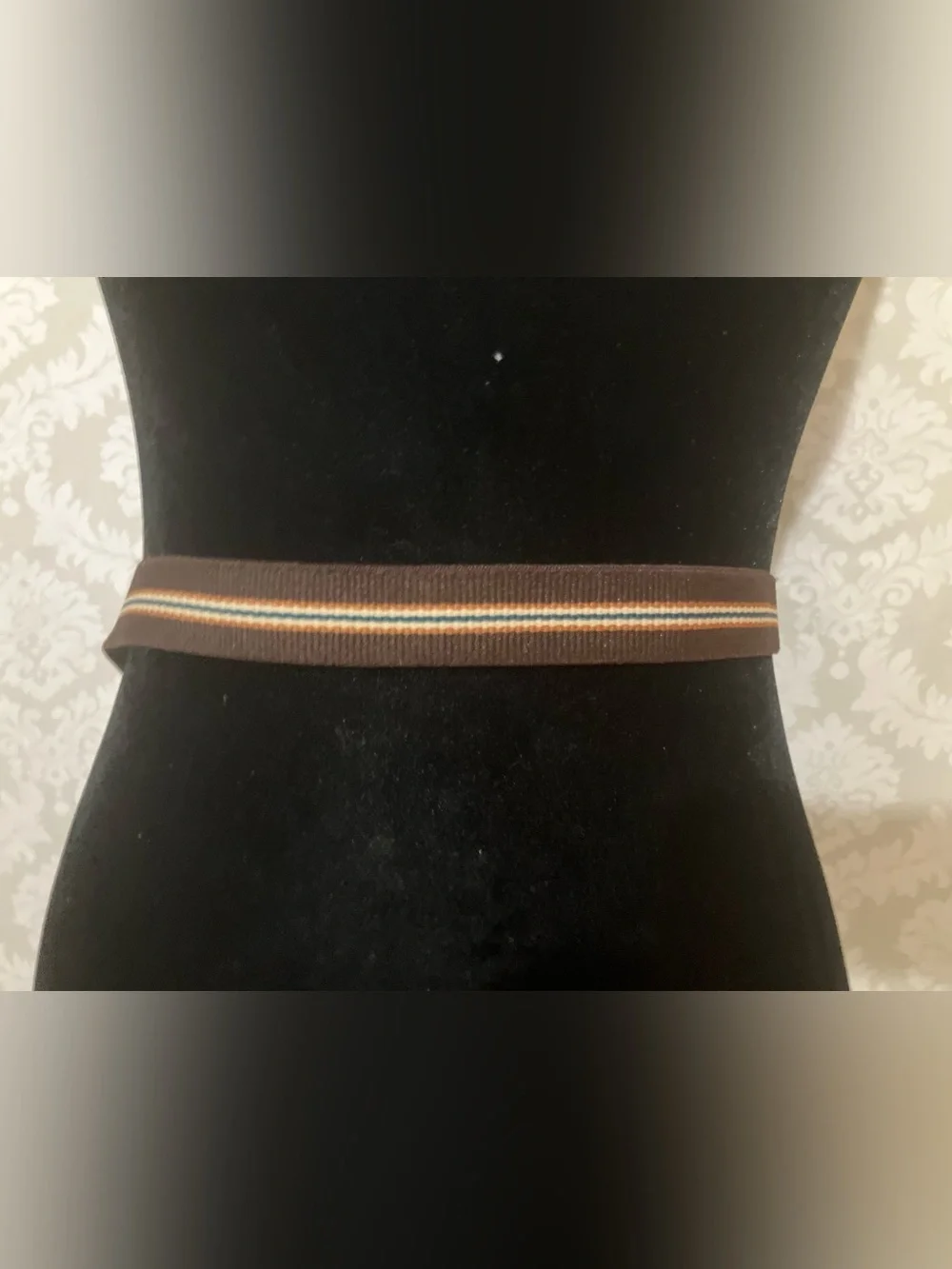 Grosgrain Ribbon Leather Tab Belt